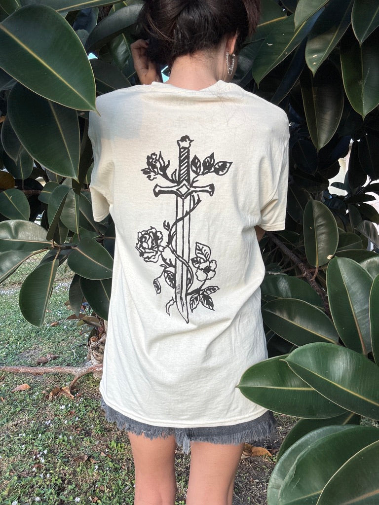 Sword of the Spirit – Sand Pocket & Back Print Tee
