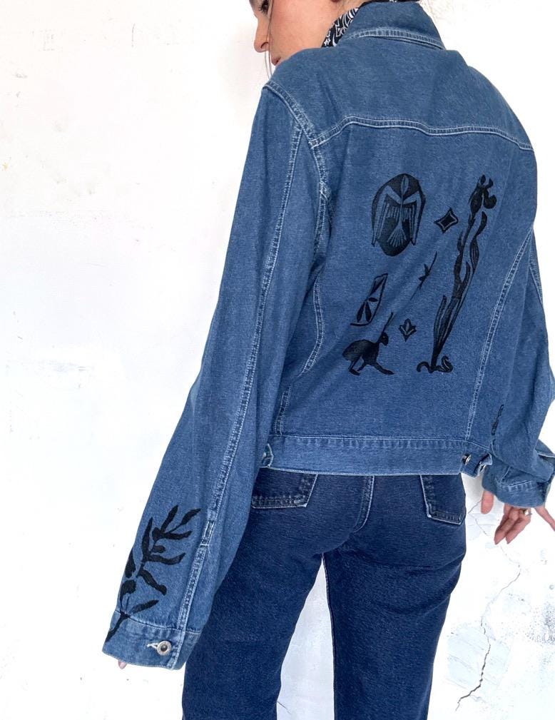 Assorted Block Print / Vintage Denim Jacket