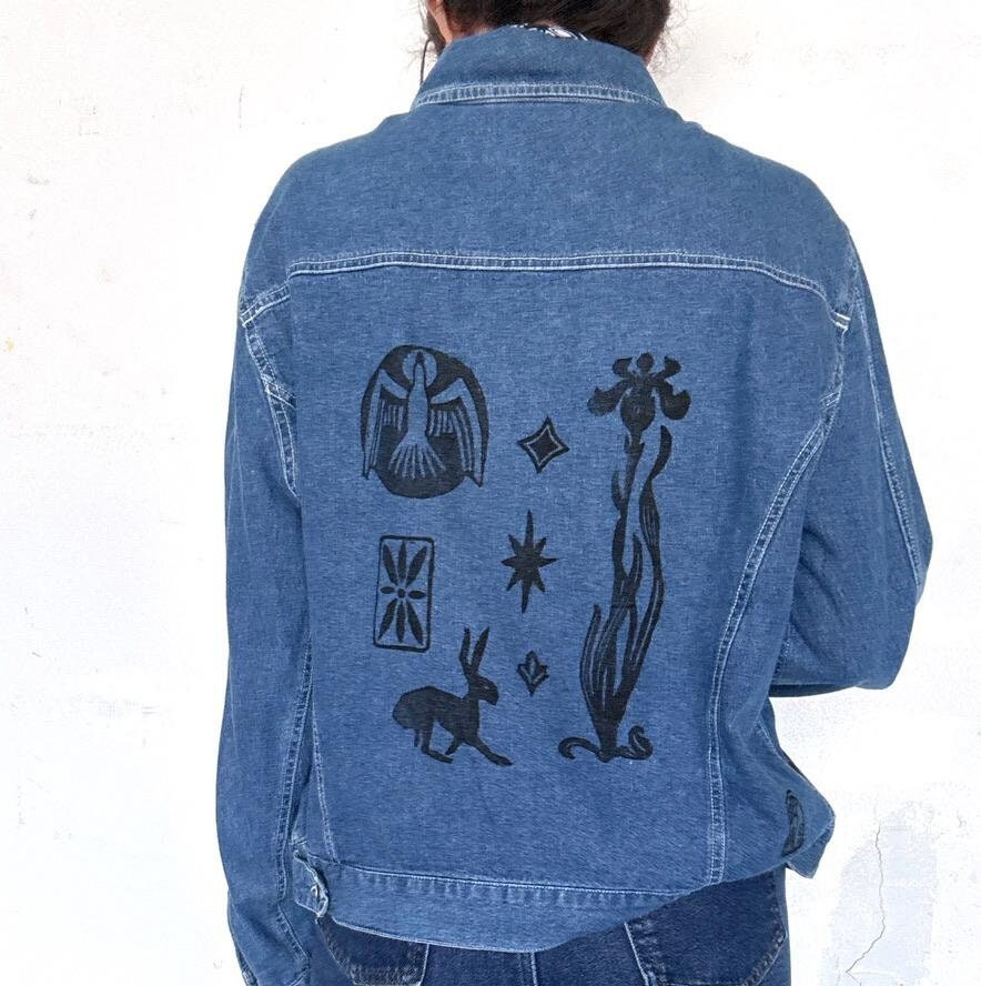 Assorted Block Print / Vintage Denim Jacket