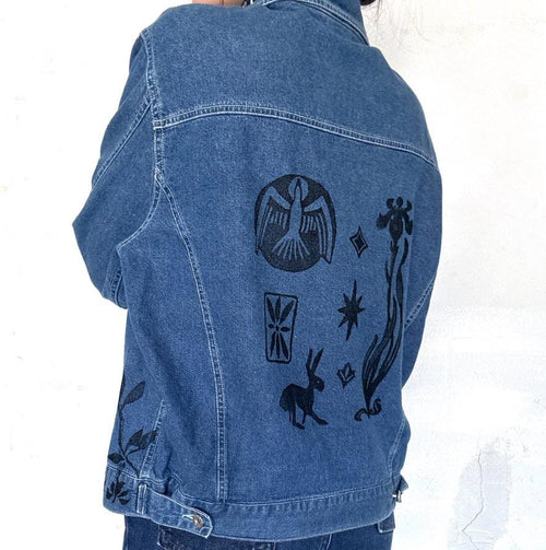 Assorted Block Print / Vintage Denim Jacket