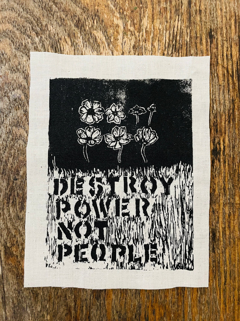 Mini Floral Patch // Punk Patch // Back Patch // Crass // Relief Print // Linocut // Screenprint // Cosmos
