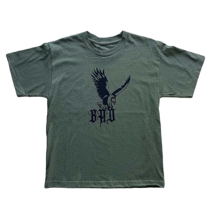 BAD Eagle Olive Green Tee  // Punk T-shirt // Graphic Tee // Bird Print // Artist Print // Bird of Prey // Accipitridae // Small