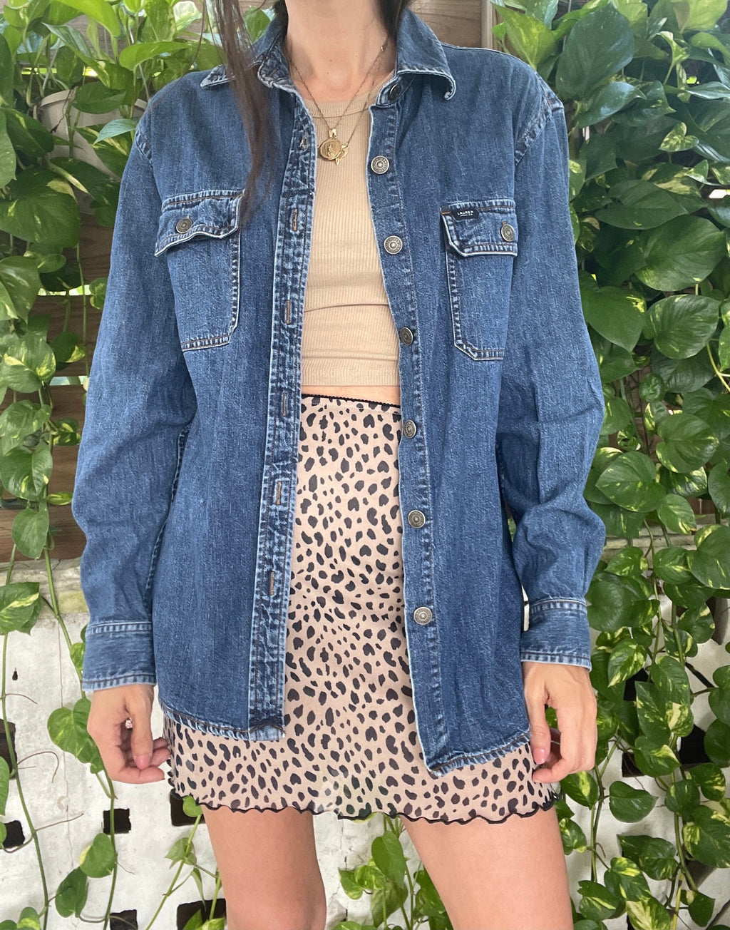 Amid the Flowers // Skeleton // Sunflowers // Skull Print // Punk Patch // Back Patch // Denim Shirt // Jean Shirt
