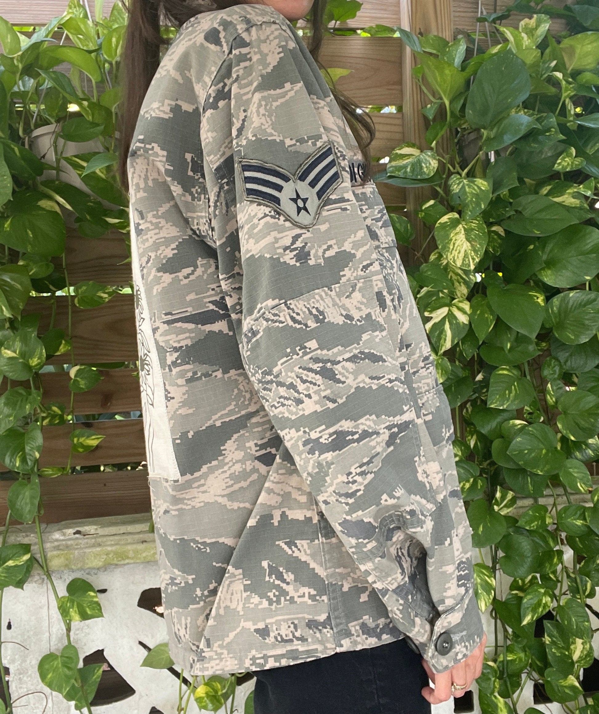 Amid the Flowers // Skeleton // Flowers // Sunflowers //  Punk Patch // Back Patch // Air Force // Army // Military Camo