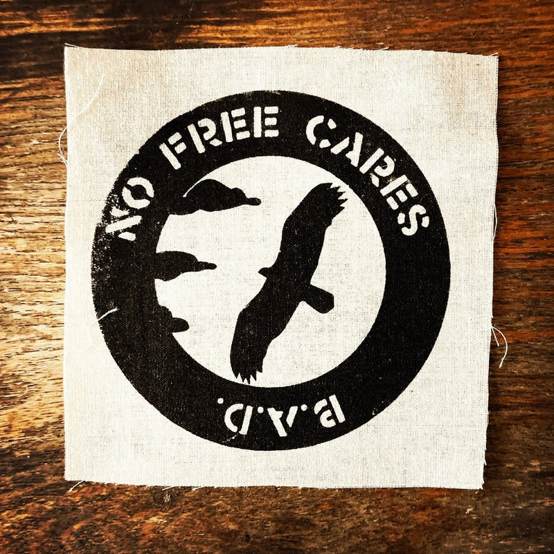 Turkey Vulture // Punk Patch // No Free Cares // Fly Free // Screenprint // Hand Printed // Back Patch // Bird // Drawing // BAD